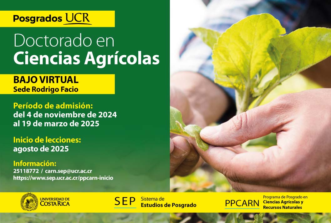 Admisión al Doctorado en Ciencias Agrícolas para el II ciclo lectivo 2025. 